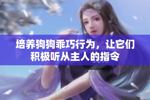 培养狗狗乖巧行为，让它们积极听从主人的指令