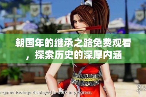 朝国年的继承之路免费观看，探索历史的深厚内涵
