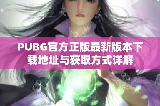 PUBG官方正版最新版本下载地址与获取方式详解