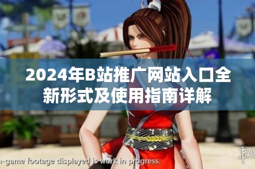 2024年B站推广网站入口全新形式及使用指南详解
