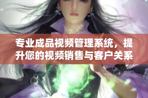 专业成品视频管理系统，提升您的视频销售与客户关系维护效率