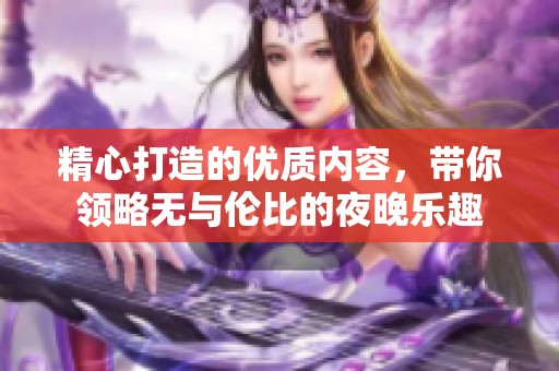 精心打造的优质内容，带你领略无与伦比的夜晚乐趣