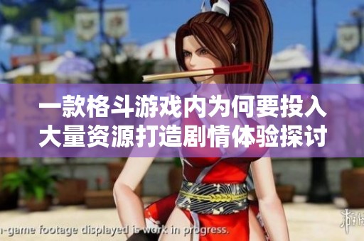 一款格斗游戏内为何要投入大量资源打造剧情体验探讨