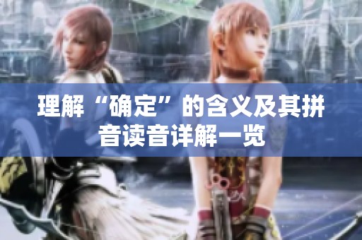 理解“确定”的含义及其拼音读音详解一览