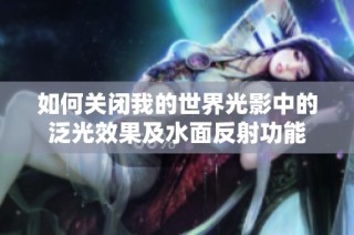 如何关闭我的世界光影中的泛光效果及水面反射功能