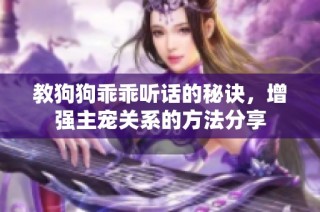 教狗狗乖乖听话的秘诀，增强主宠关系的方法分享