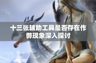十三张辅助工具是否存在作弊现象深入探讨