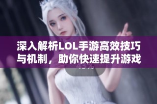 深入解析LOL手游高效技巧与机制，助你快速提升游戏水平