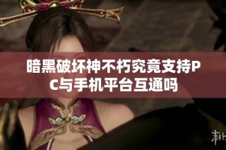 暗黑破坏神不朽究竟支持PC与手机平台互通吗