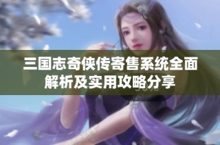 三国志奇侠传寄售系统全面解析及实用攻略分享